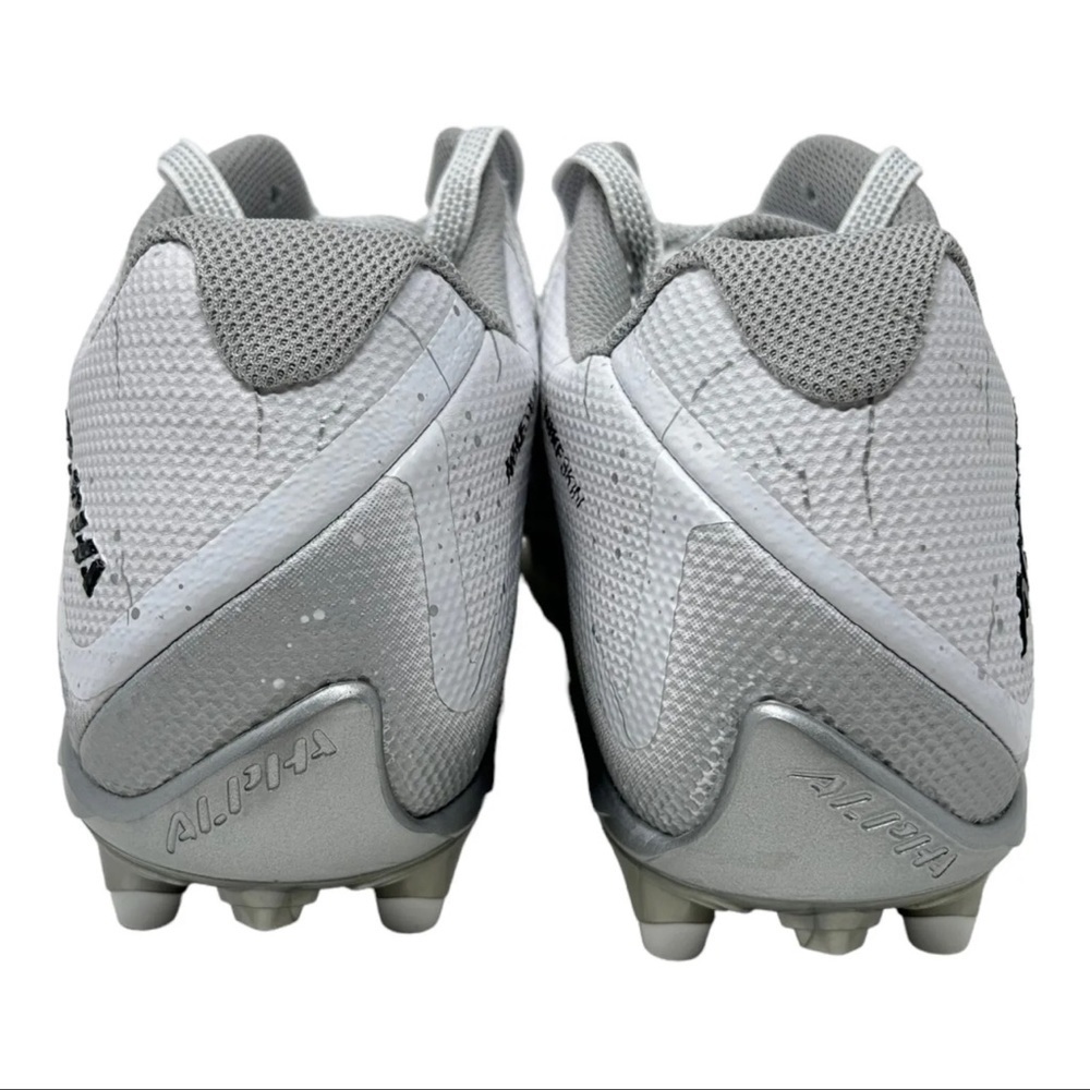 NIKE ALPHA PRO 2 TD WHITE SILVER 719930-101 FOOTBALL CLEATS size  10.5 no box - Picture 4 of 11